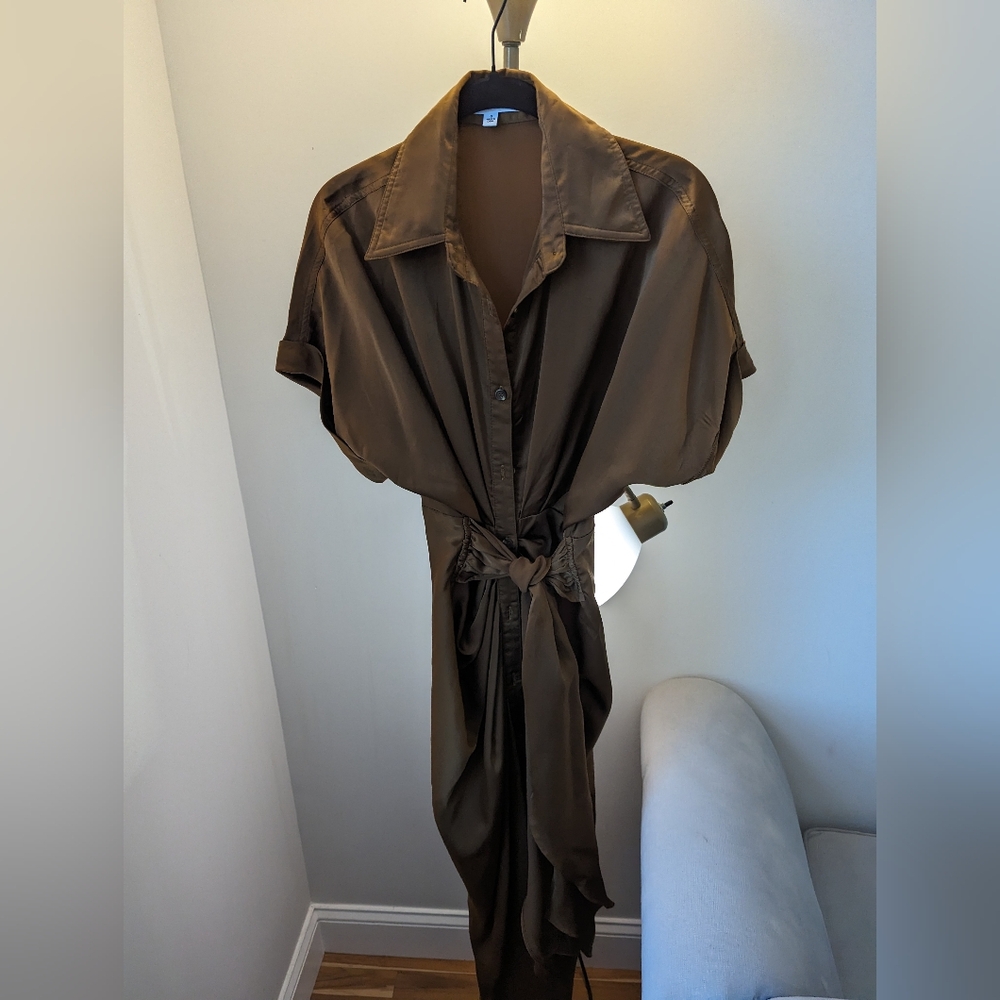 Chrome Brown Scrunched Dress